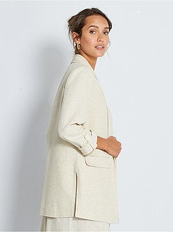 Casaco tipo blazer em linho - Kiabi