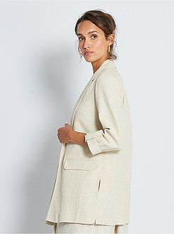 Casaco tipo blazer em linho - Kiabi