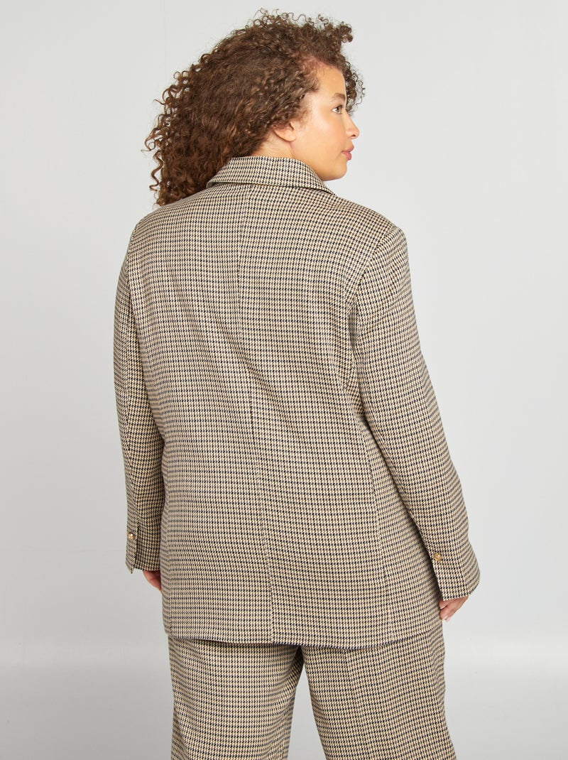 Casaco tipo blazer em pied-de-poule 'Only Carmakoma' BEGE - Kiabi