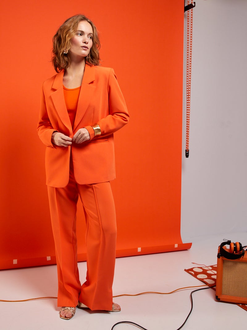 Casaco tipo blazer Laranja - Kiabi