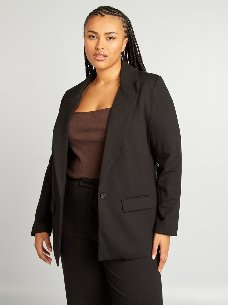 Casaco tipo blazer liso Preto - Kiabi