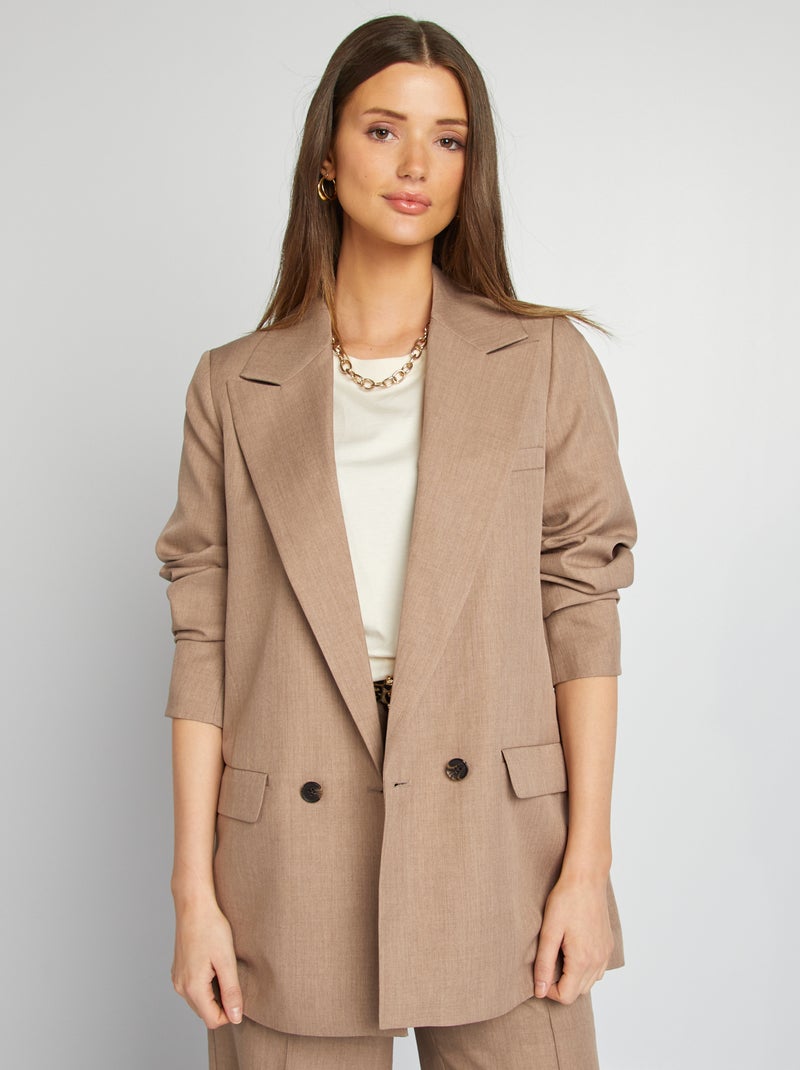 Casaco tipo blazer oversize BEGE - Kiabi