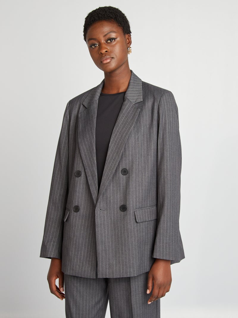 Casaco tipo blazer oversize CINZA - Kiabi