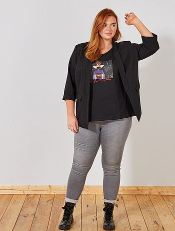 Casaco tipo blazer sem botões - Kiabi