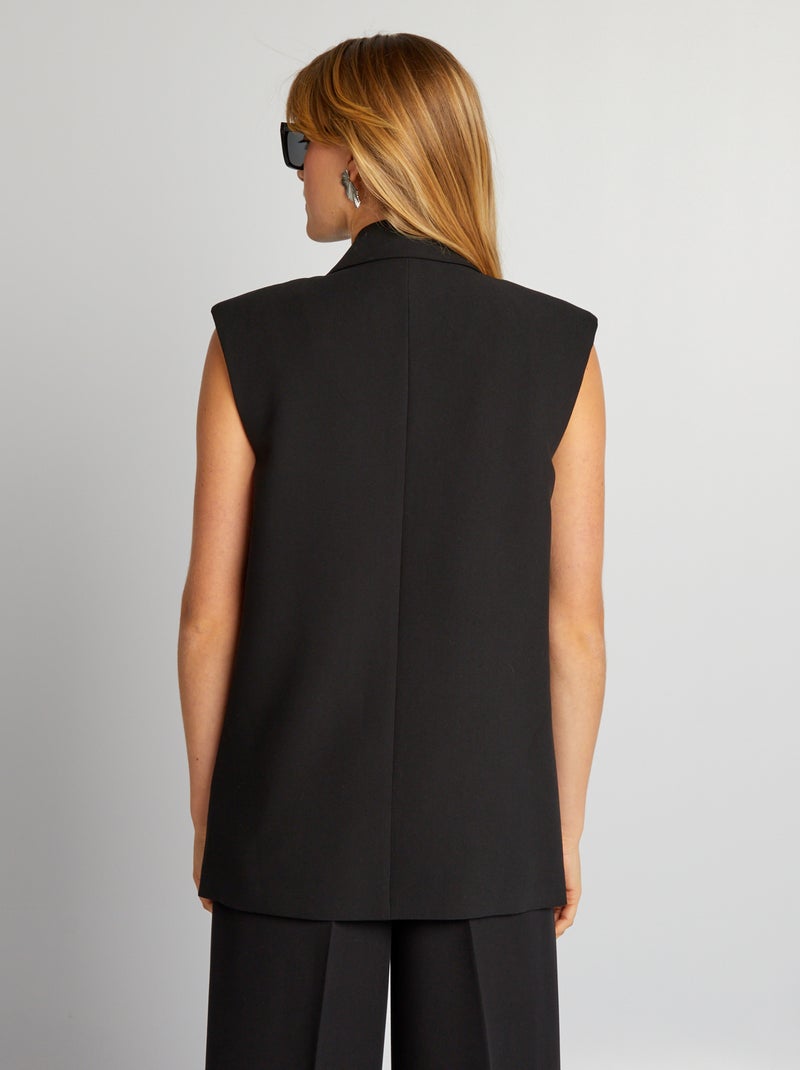 Casaco tipo blazer sem manga Preto - Kiabi