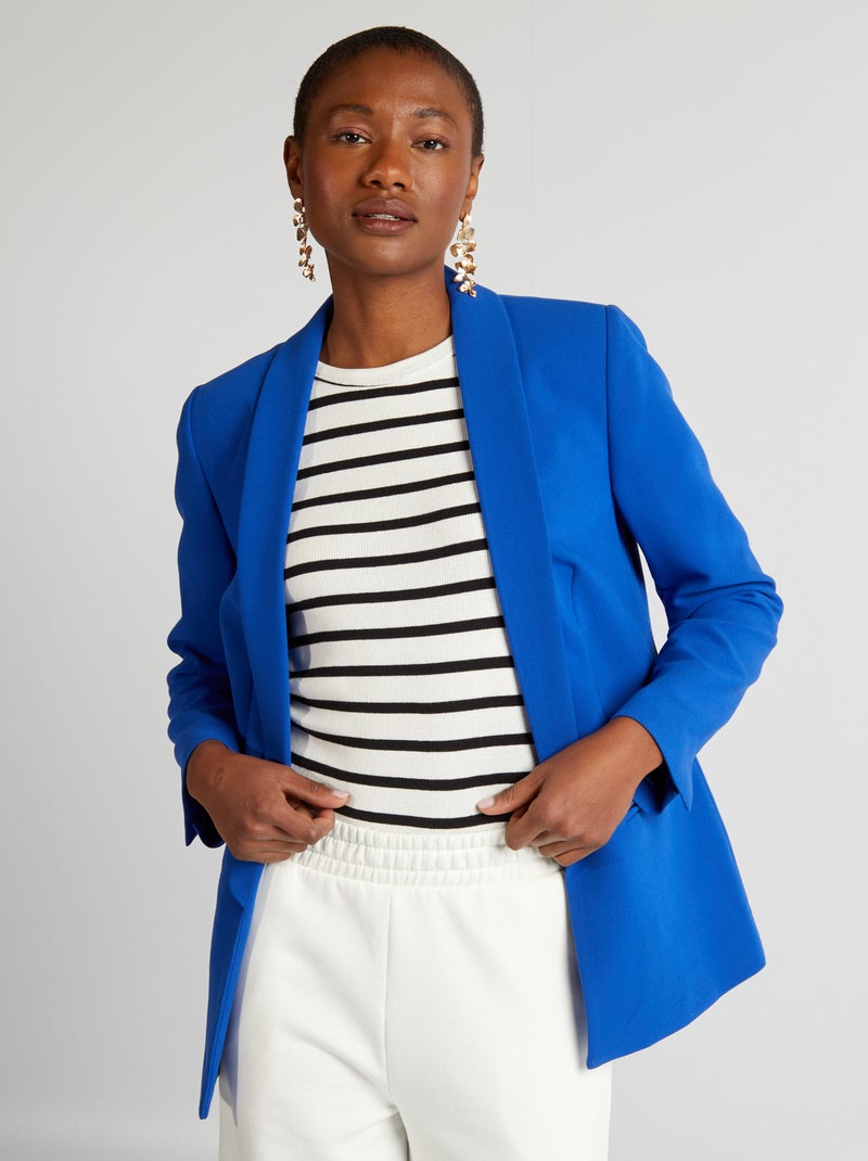 Casaco tipo blazer semi-comprido AZUL - Kiabi