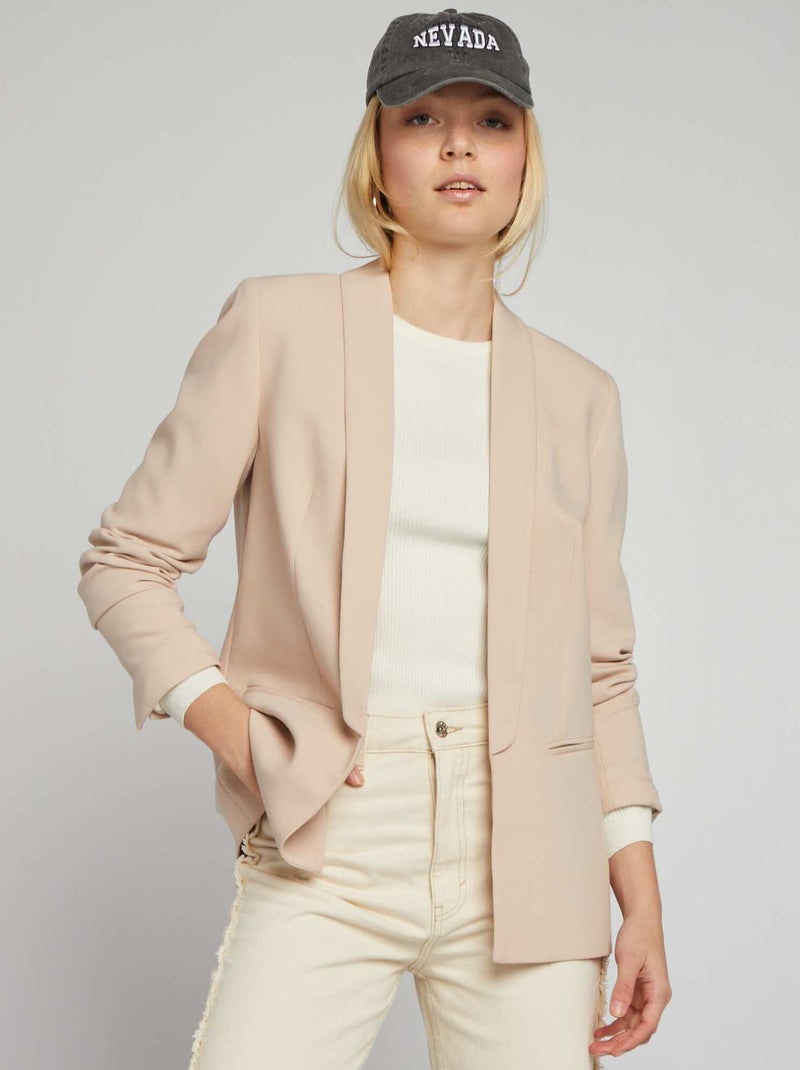 Casaco tipo blazer semi-comprido BEGE - Kiabi