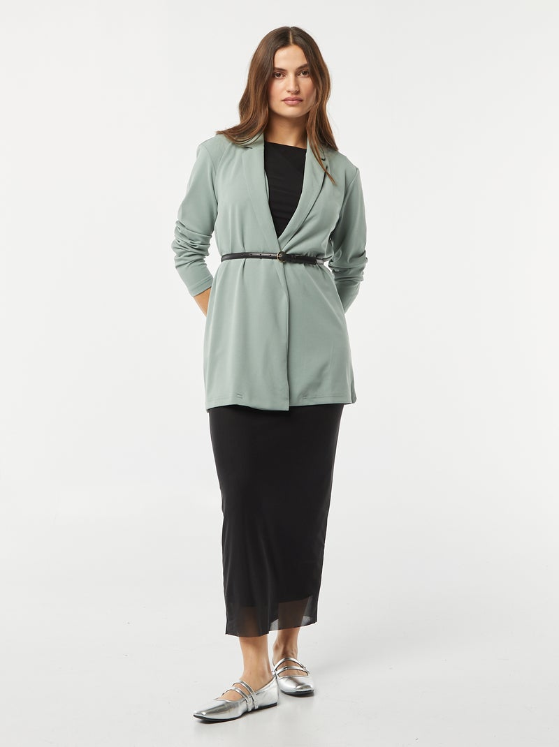 Casaco tipo blazer semi-comprido fluido 'JDY' CINZA - Kiabi