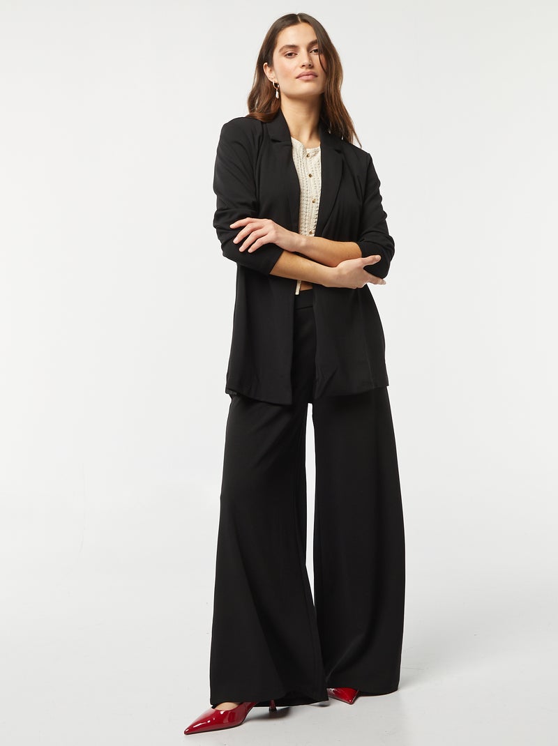 Casaco tipo blazer semi-comprido fluido 'JDY' Preto - Kiabi