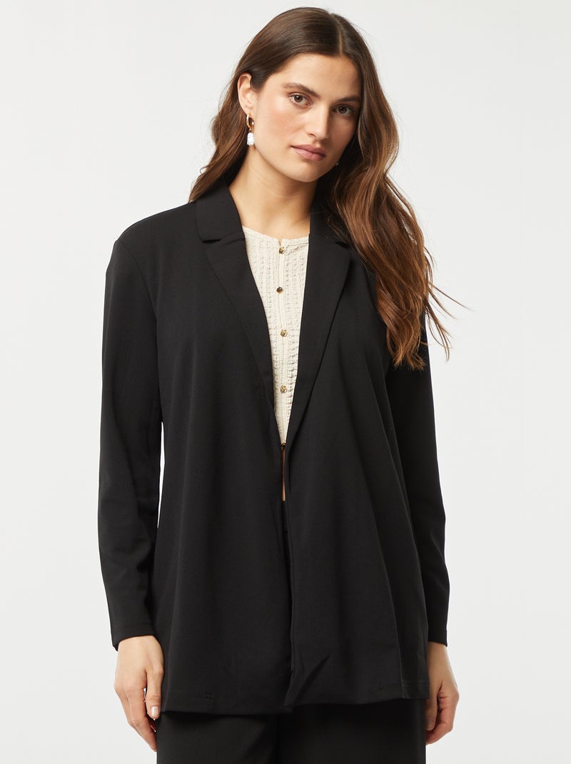 Casaco tipo blazer semi-comprido fluido 'JDY' Preto - Kiabi