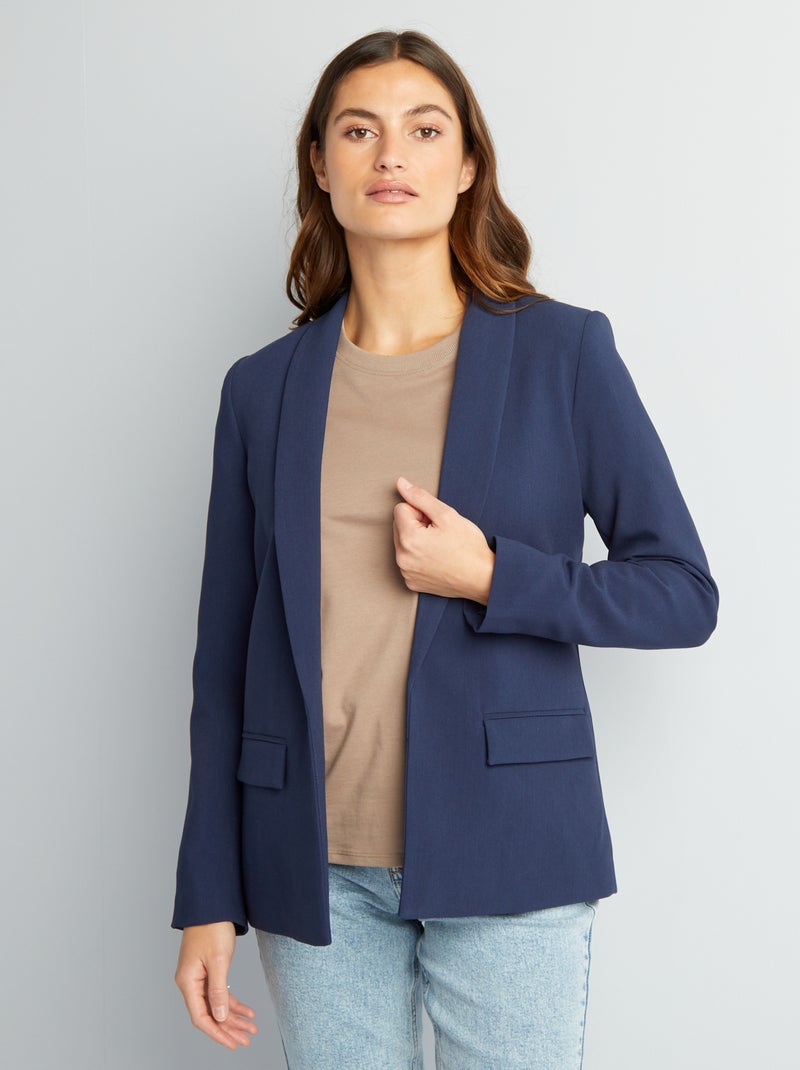 Casaco tipo blazer semi-comprido PRETO - Kiabi