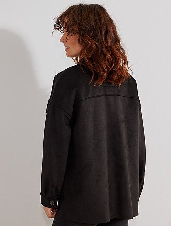 Casaco tipo camisa grossa em camurça sintética - Kiabi