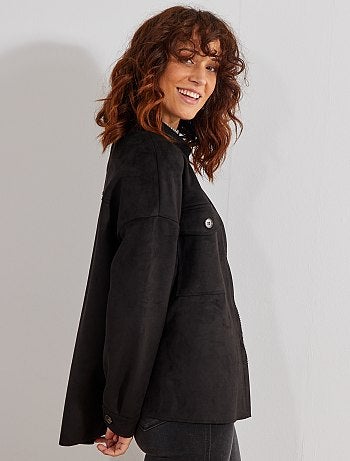 Casaco tipo camisa grossa em camurça sintética - Kiabi