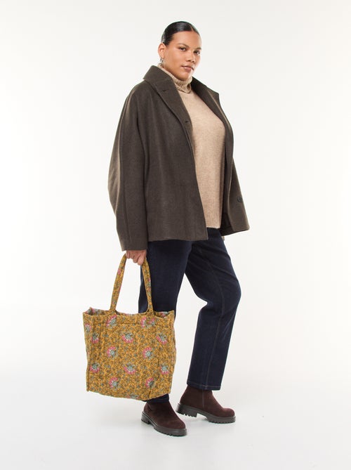 Casaco tipo capa com efeito lã - Kiabi