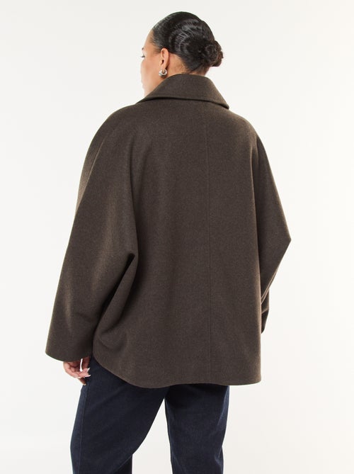 Casaco tipo capa com efeito lã - Kiabi