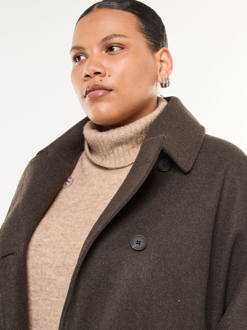 Casaco tipo capa com efeito lã - Kiabi