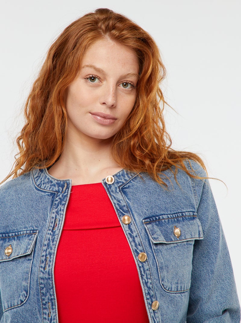 Casacp de ganga com bolsos AZUL - Kiabi