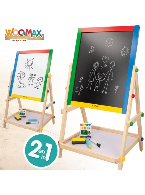 Cavalete de madeira com quadro negro woomax - Kiabi
