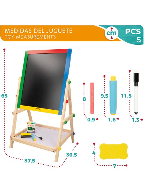 Cavalete de madeira com quadro negro woomax - Kiabi