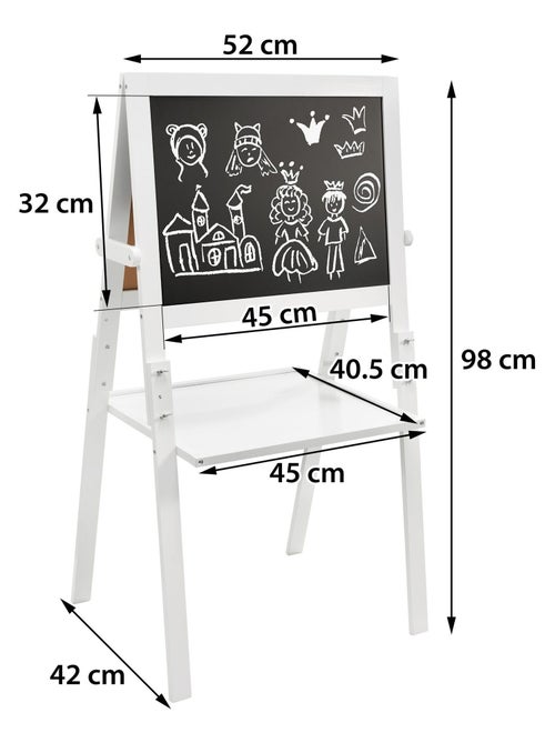 Cavalete de pintura 2 em 1 em madeira – quadro magnético e ardósia - Kiabi