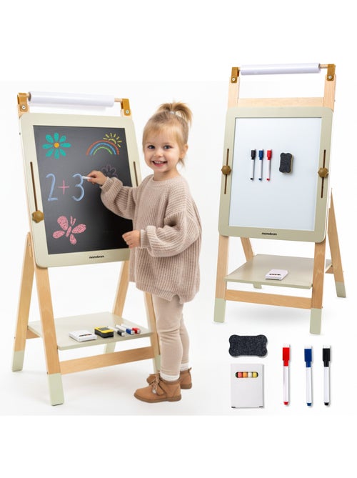 Cavalete educativo de madeira ajustável 3 em 1 - Kiabi