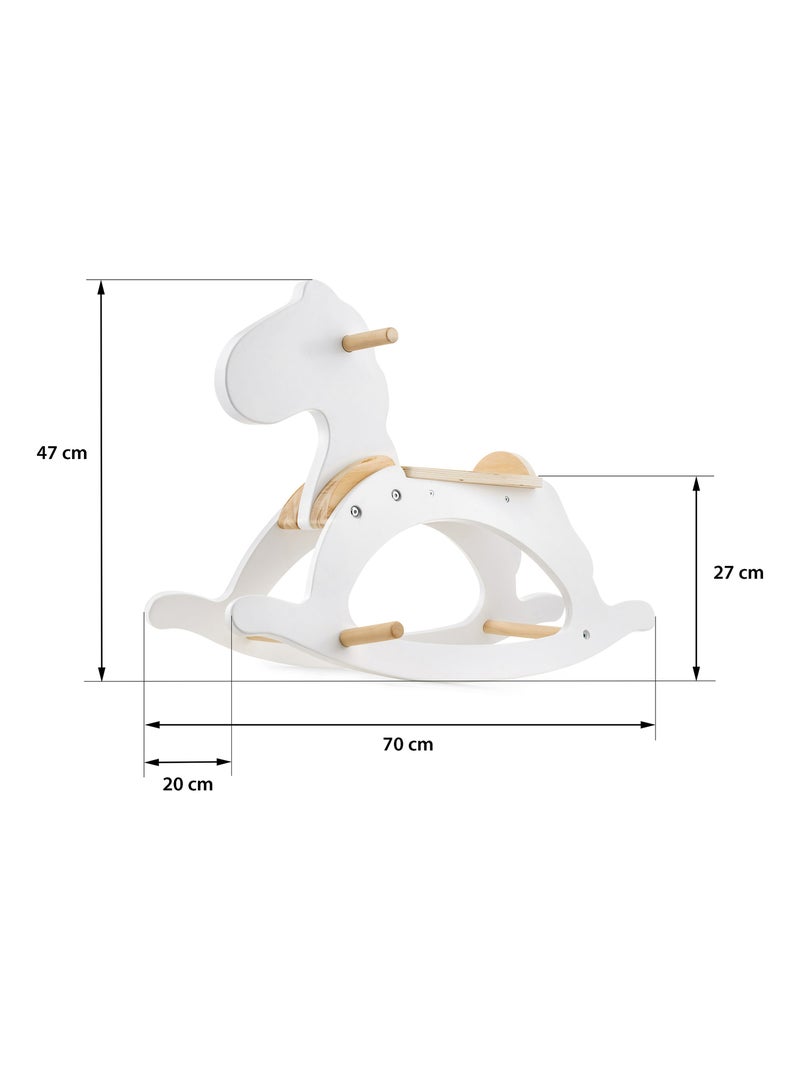 Cavalo de baloiço de madeira branco "estrela" – design minimalista a partir dos 12 meses Branco - Kiabi