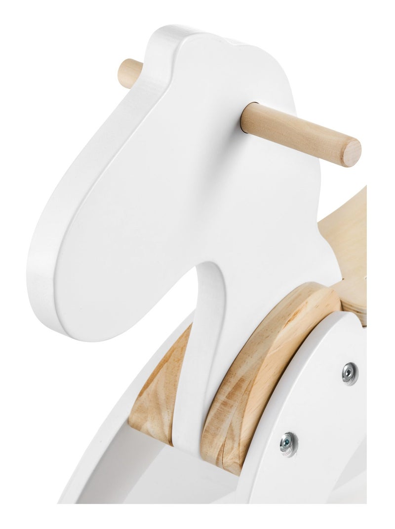 Cavalo de baloiço de madeira branco "estrela" – design minimalista a partir dos 12 meses Branco - Kiabi