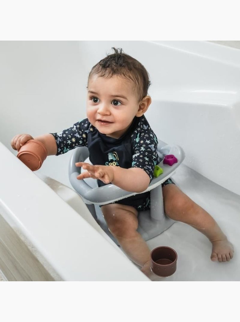 Cercle de banho thermobaby aquababy cinzento com 3 brinquedos educativos Cinza - Kiabi