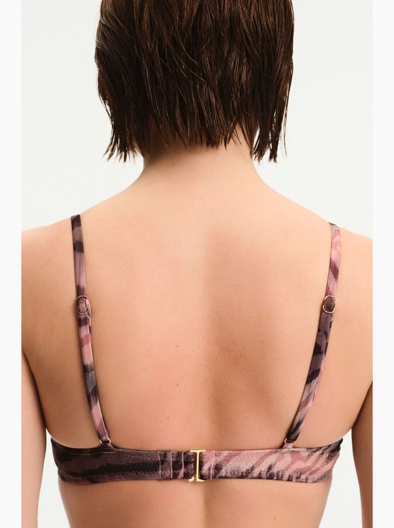 Cesira lol top de biquíni com padrão zebra e fio brilhante penti Preto Rosa - Kiabi