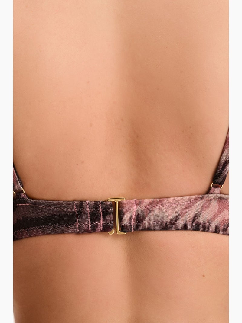 Cesira lol top de biquíni com padrão zebra e fio brilhante penti Preto Rosa - Kiabi