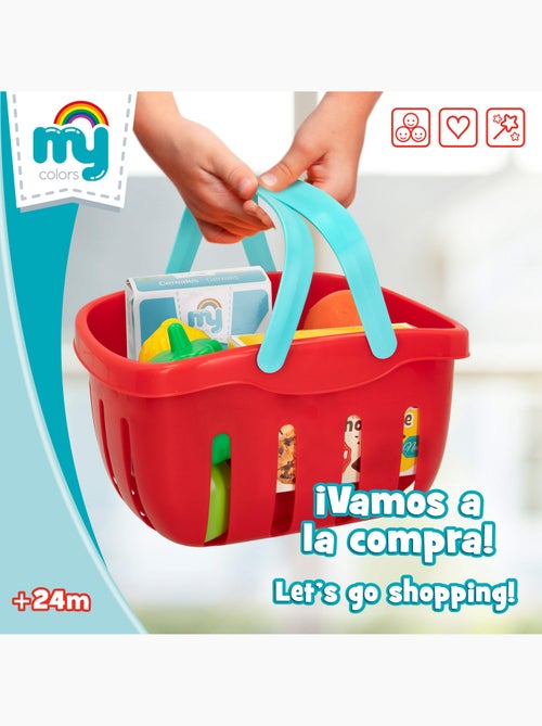 Cesta de comida de brinquedo e utensílios de cozinha 33 pcs my home colors - Kiabi