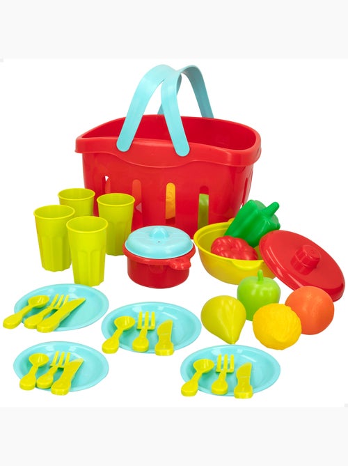 Cesta de comida e utensílios de cozinha 36 peças my home colors - Kiabi Cesta de comida e utensílios de cozinha 36 peças my home colors - Kiabi