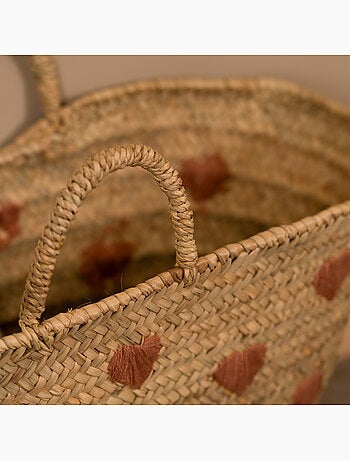 Cesto corações bordados