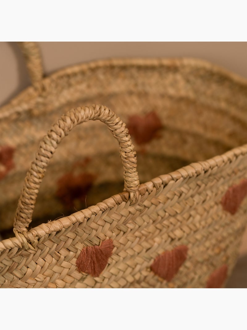 Cesto corações bordados Rosa - Kiabi