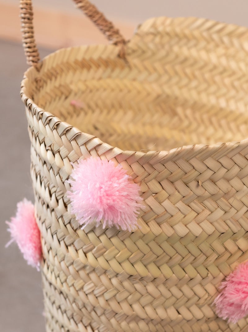 Cesto de arrumação com borlas Rosa - Kiabi