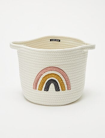 Cesto de corda redondo 'Arco-íris'