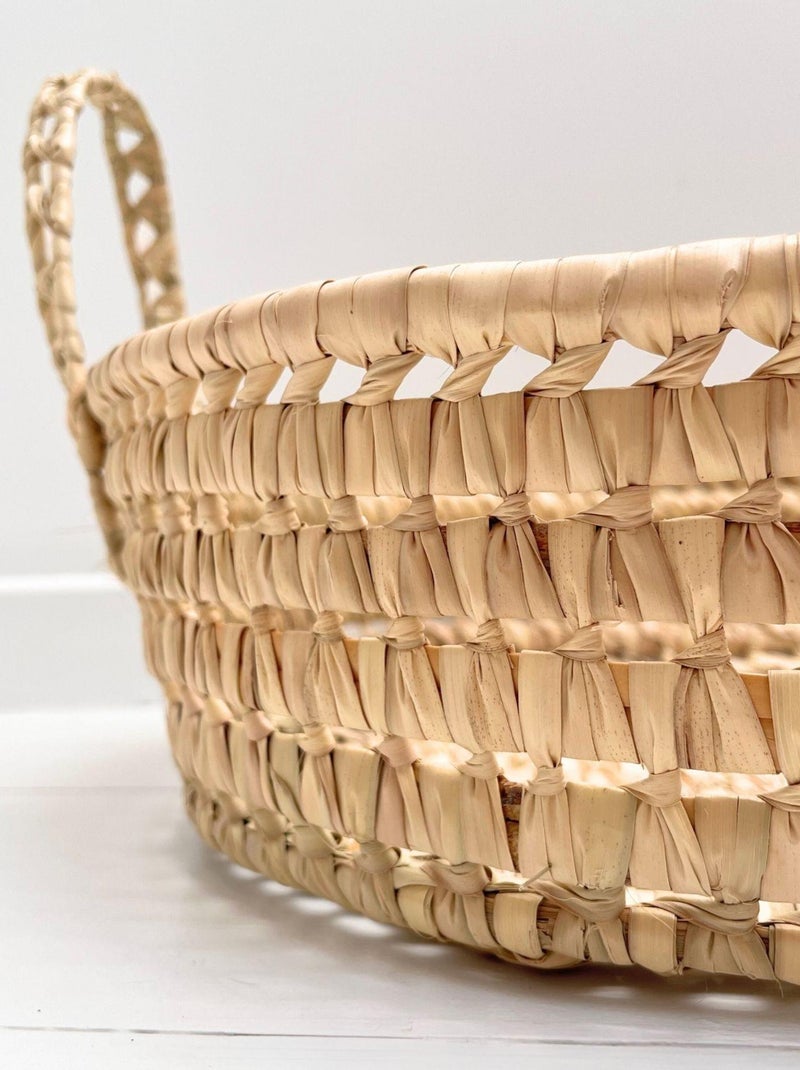 Cesto de muda de roupa em vime oval Bege - Kiabi