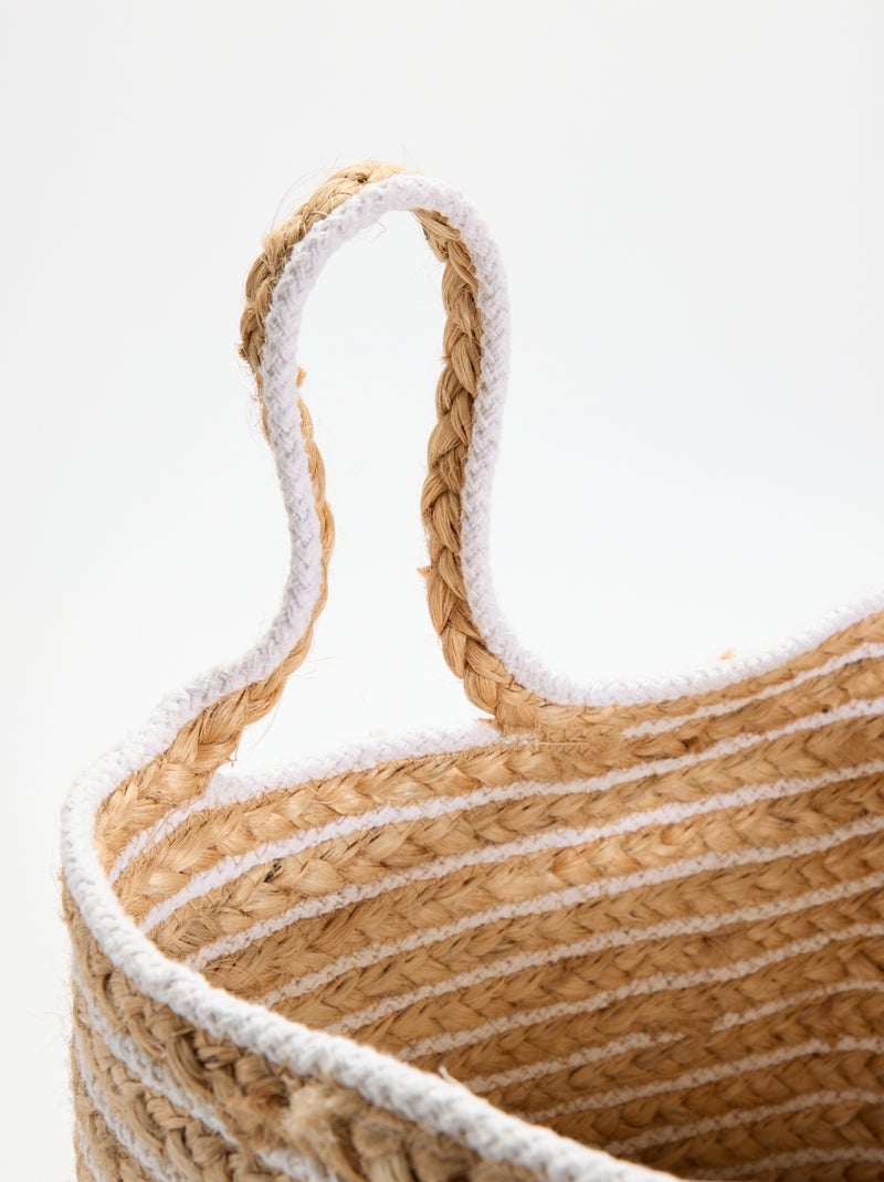 Cesto de roupa suja com pegas Branco - Kiabi