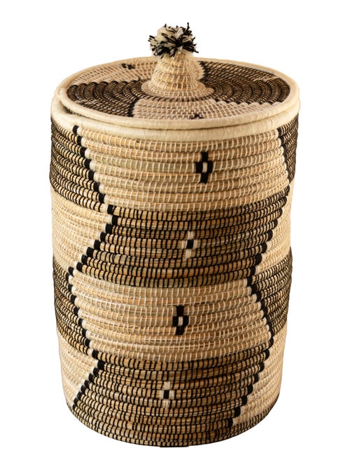 Cesto para roupa suja com motivos étnicos em fibras naturais - Kiabi Cesto para roupa suja com motivos étnicos em fibras naturais - Kiabi