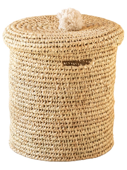 Cesto para roupa suja com tampa de pompom - Kiabi Cesto para roupa suja com tampa de pompom - Kiabi