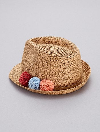 Chapéu borsalino com pompons - Kiabi