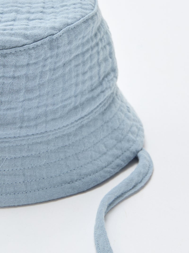 Chapéu Bucket em gaze de algodão Azul - Kiabi