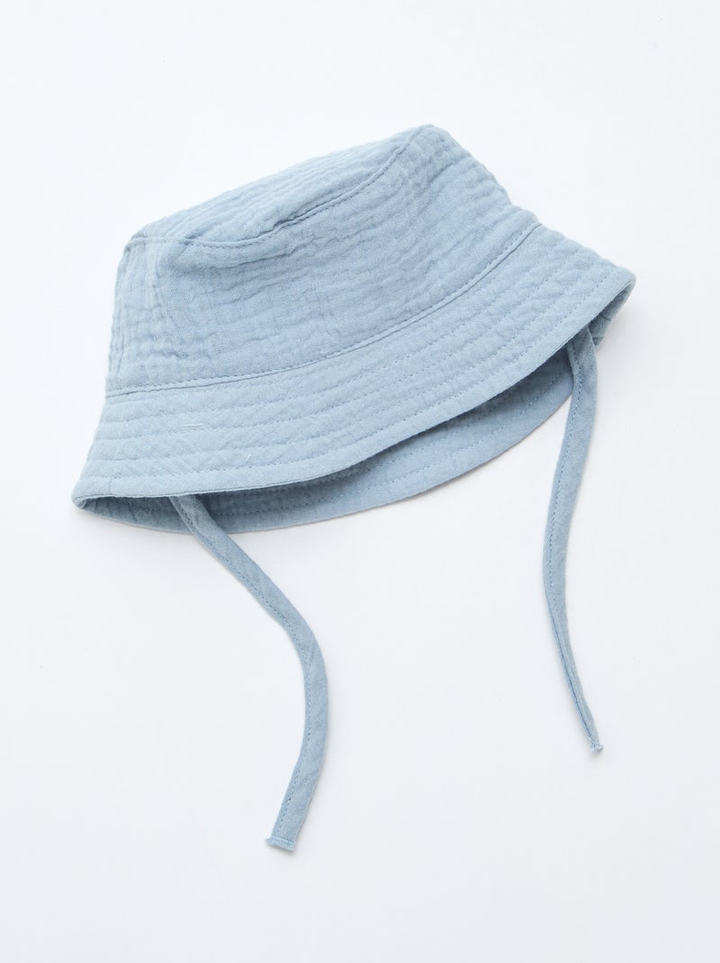 Chapéu Bucket em gaze de algodão Azul - Kiabi