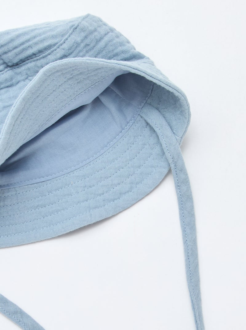 Chapéu Bucket em gaze de algodão Azul - Kiabi