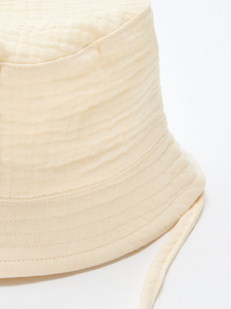Chapéu Bucket em gaze de algodão Branco - Kiabi