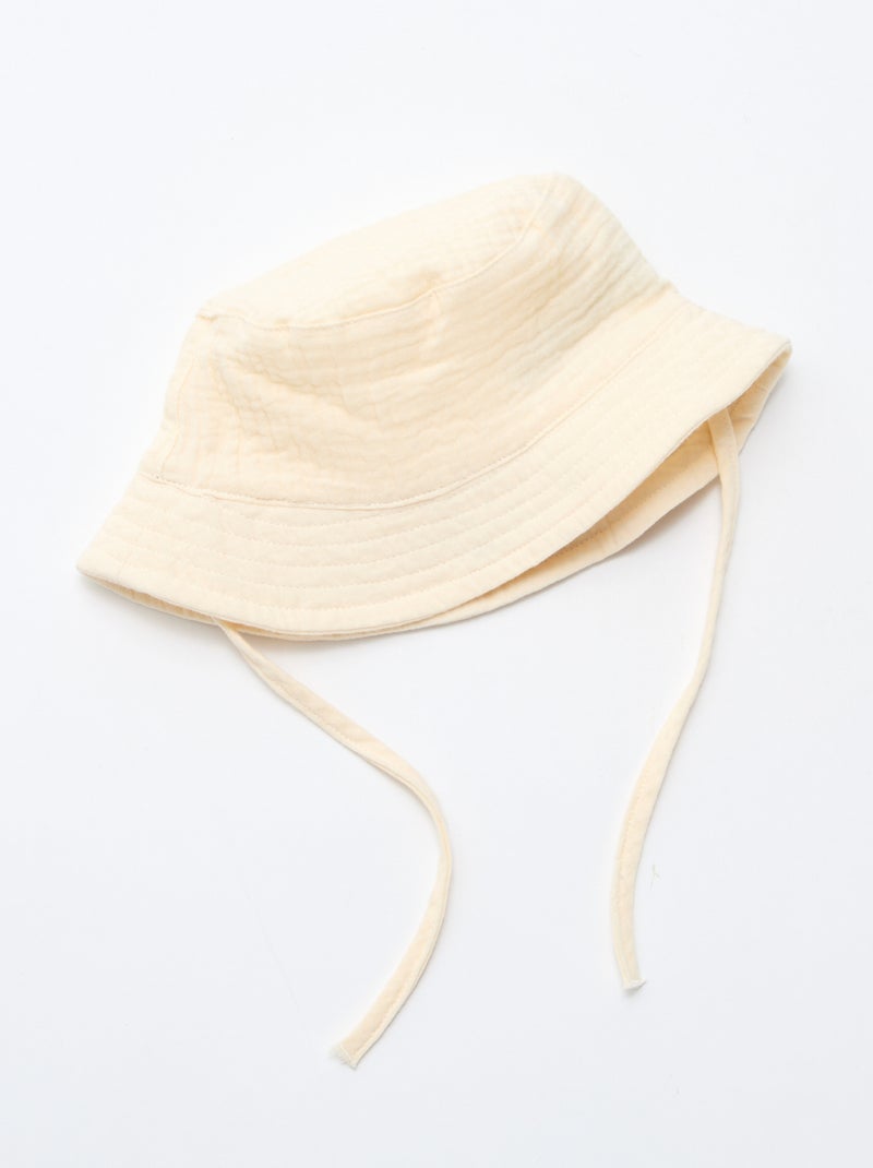 Chapéu Bucket em gaze de algodão Branco - Kiabi