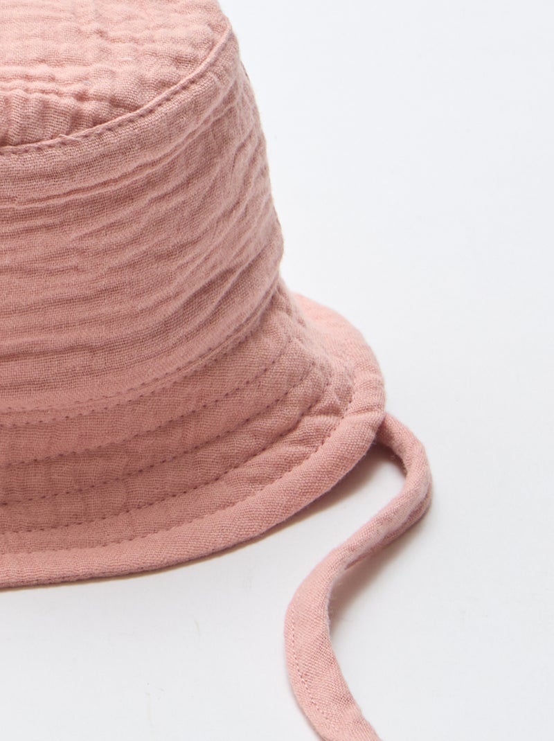 Chapéu Bucket em gaze de algodão Rosa - Kiabi