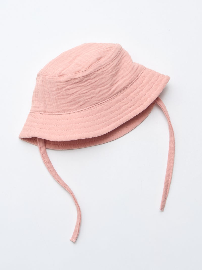 Chapéu Bucket em gaze de algodão Rosa - Kiabi