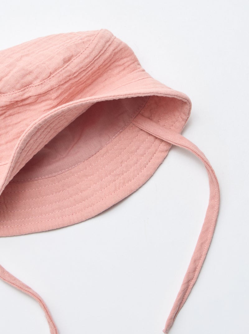 Chapéu Bucket em gaze de algodão Rosa - Kiabi