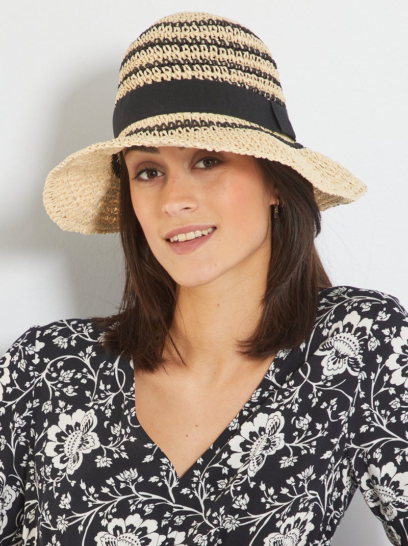 Chapéu cloche às riscas Listrado - Kiabi